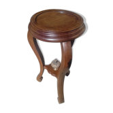 Solid walnut pedestal table with bronze plume, Napoleon III period