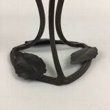 Tulip lamp in opaline and wrought iron art deco