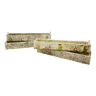 polychrome cement planters from Emile Taugourdeau’s Zoological Garden - set of 4