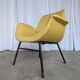Vintage Mid-Century Modern Yellow Fabric Armchair - Alvin Lustig Style