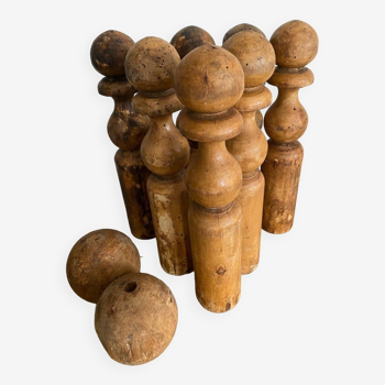 Old wooden bowling game