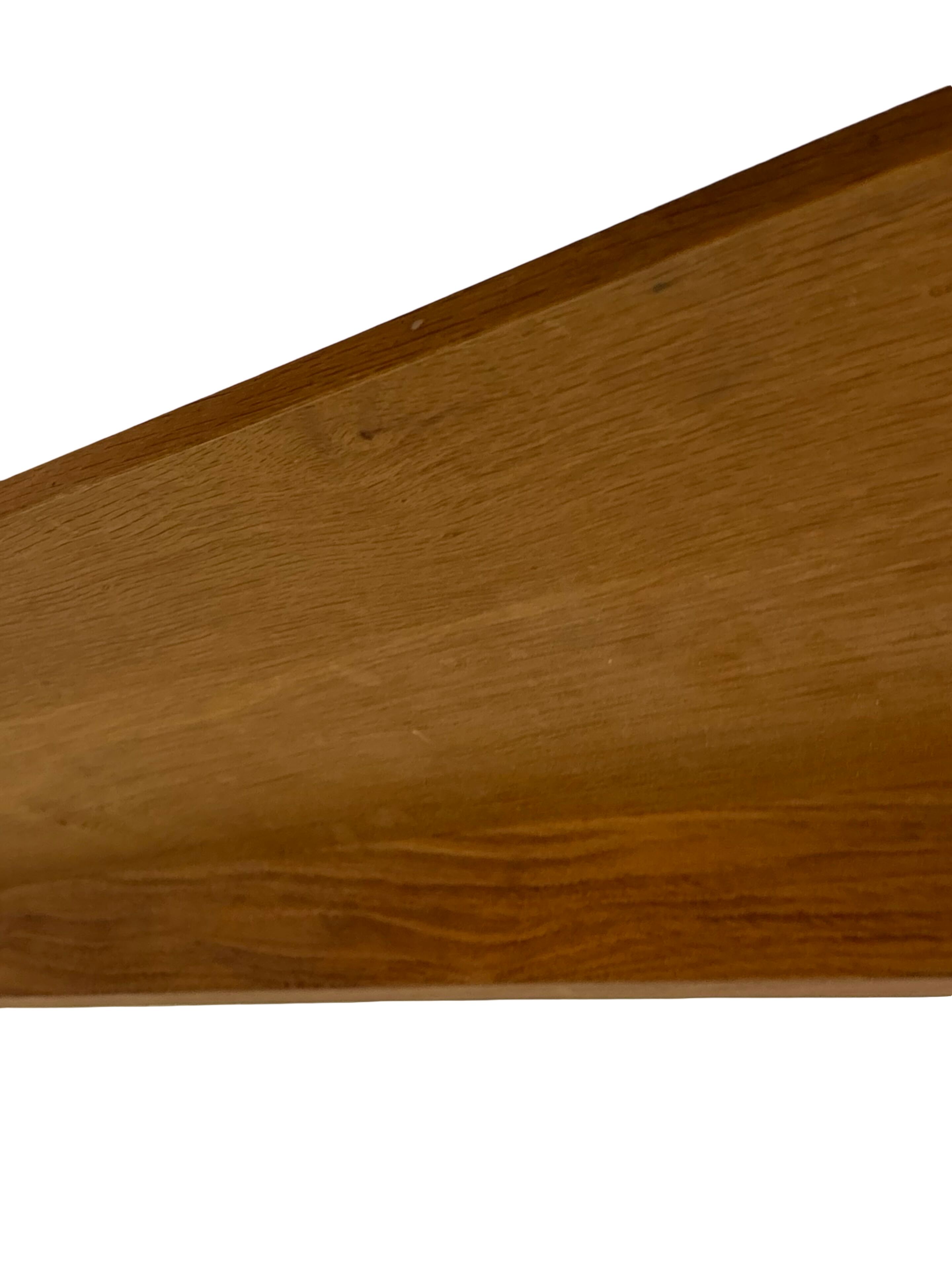 Vintage oak wall rack book shelf wood minimalist 80's design.