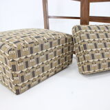 1930s art deco armchair in walnut and backhausen fabric,czechoslovakia