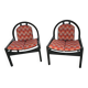 Paire de chauffeuses vintage Argos – Baumann – hêtre teinté brun