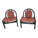 Paire de chauffeuses vintage Argos – Baumann – hêtre teinté brun