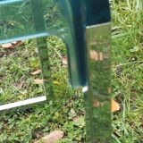 Table d’appoint vintage en plexiglas bleu et acier – Marc Berthier pour Prisunic