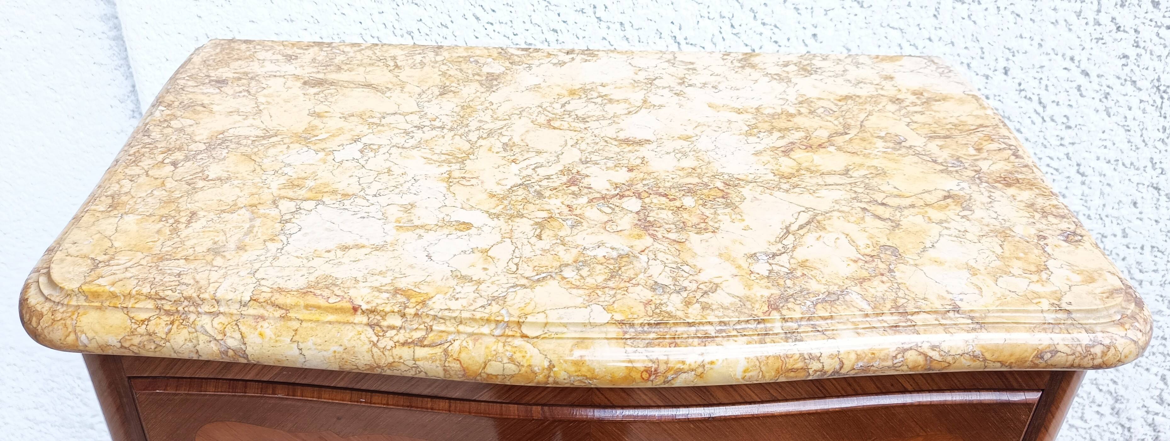 Louis XV style chest of drawers in precious wood veneer.