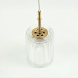Mid Century Scandinavian Brass & Crystal Glass Ceiling Light By C.Fagerlund