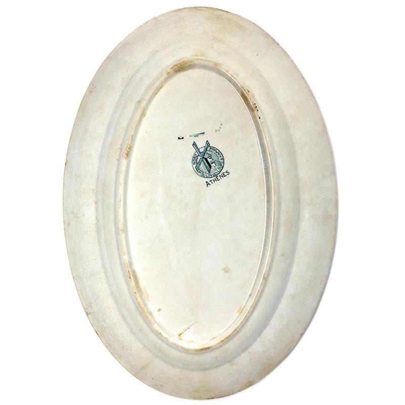 Green ceramic platter frieze