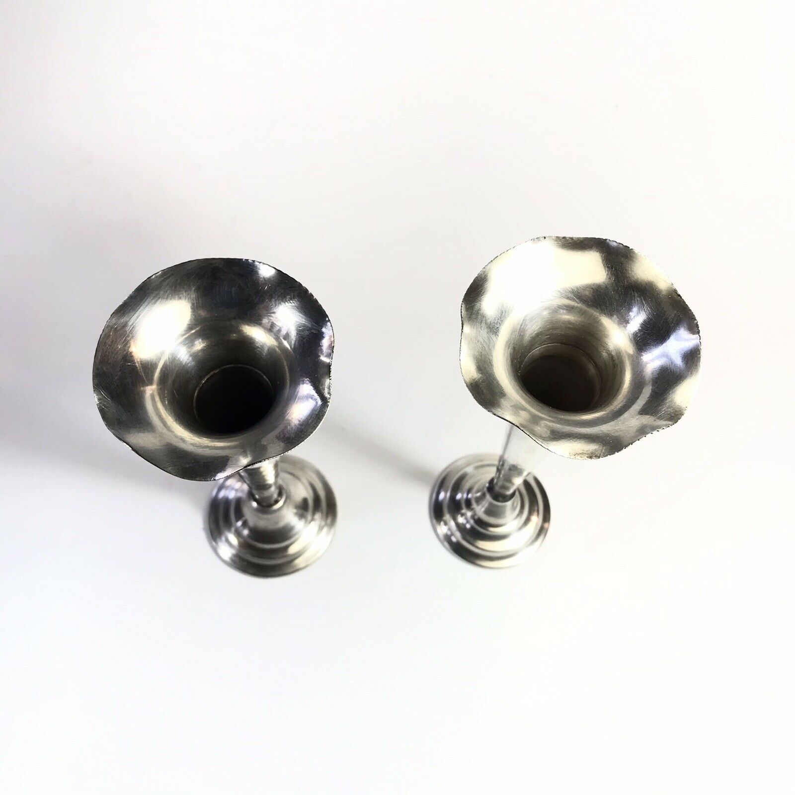 Victor saglier (1809-1894) pair of silver metal soliflore vase