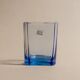 Six Blue Glass Tumblers with Arched Rim by Pitti Studio, Italian Mid-Century Glassware