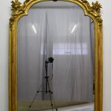 Wooden regency style mirror and gilded stucco 106x186cm
