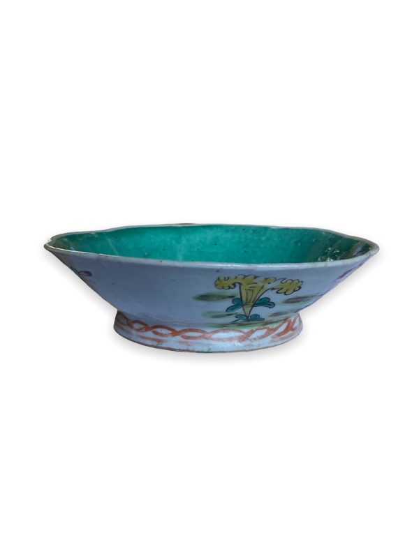 Coupelle en porcelaine chinoise polylobée fond celadon chine xixeme