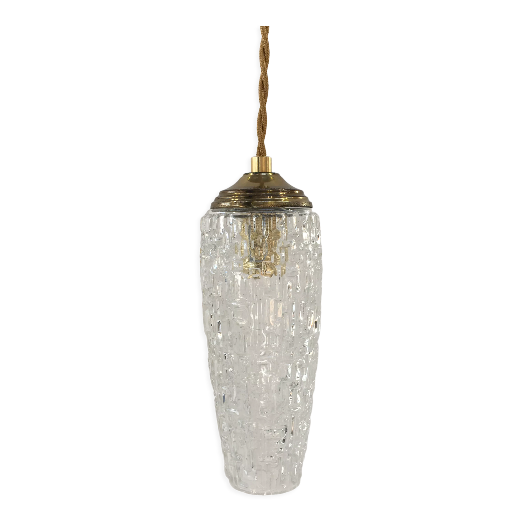 Vintage pressed glass pendant lamp