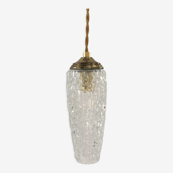 Vintage pressed glass pendant lamp