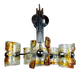 Mid-century chandelier in amber Murano and chrome by Toni Zuccheri for Mazzega, Italy, 1970s.