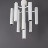 Space age ceiling lamp in white metal by temde, 1970s