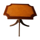 Small wooden and leather side table