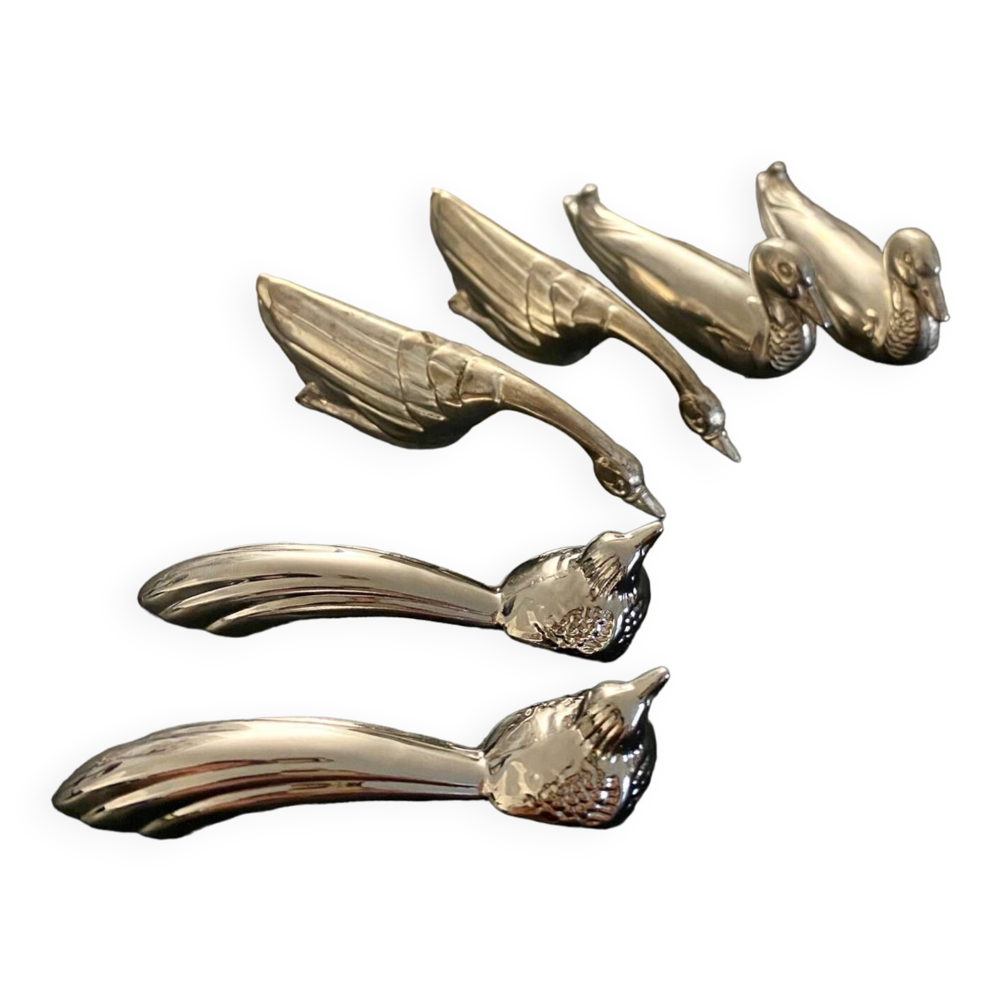 6 different animal knife holders, made of metal