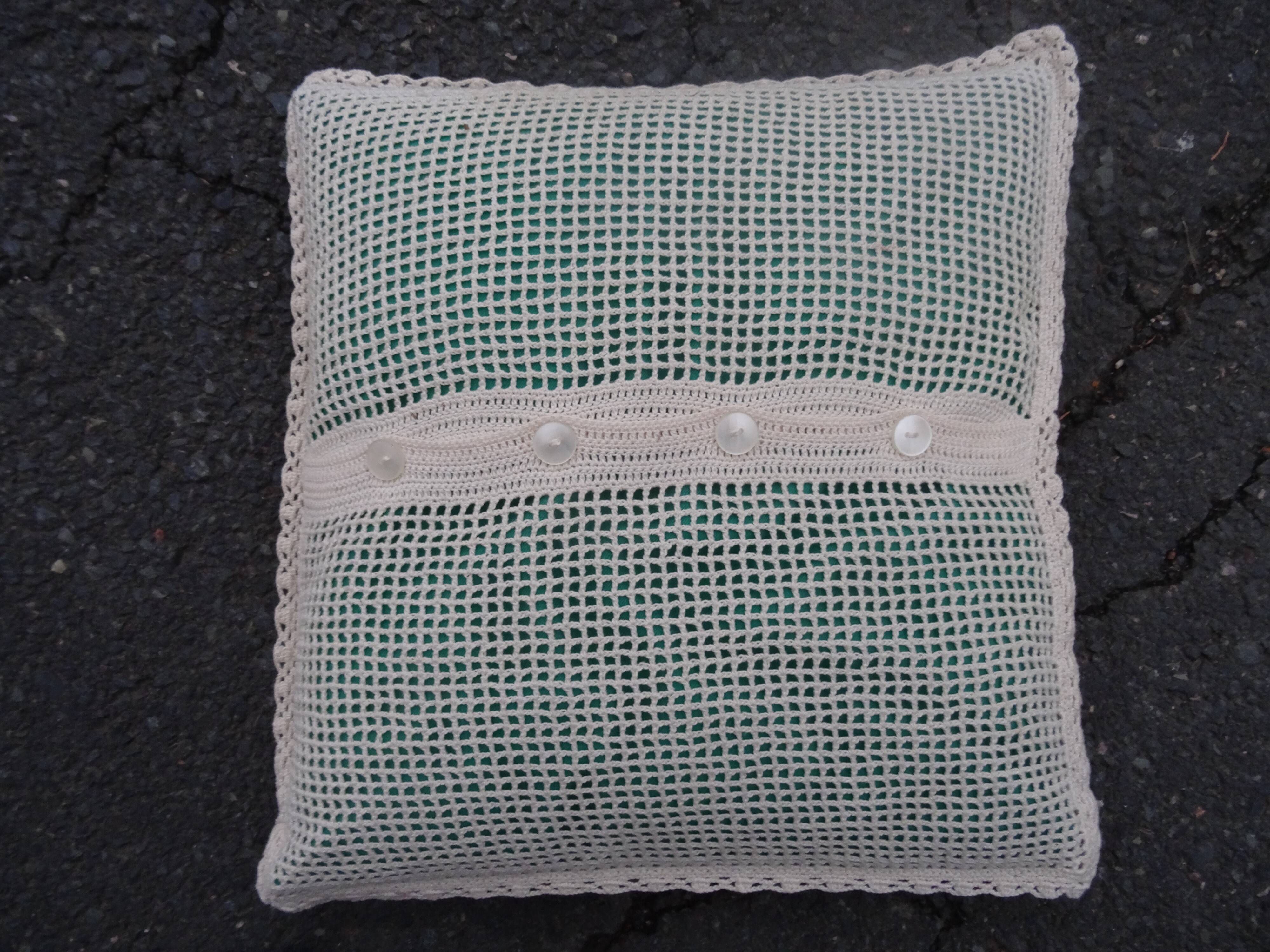 Vintage crochet cushion