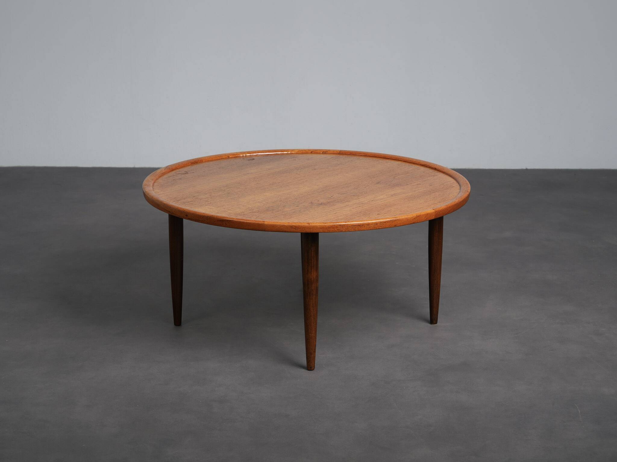 Table basse ronde en teck moderne scandinave, Danemark, années 1960