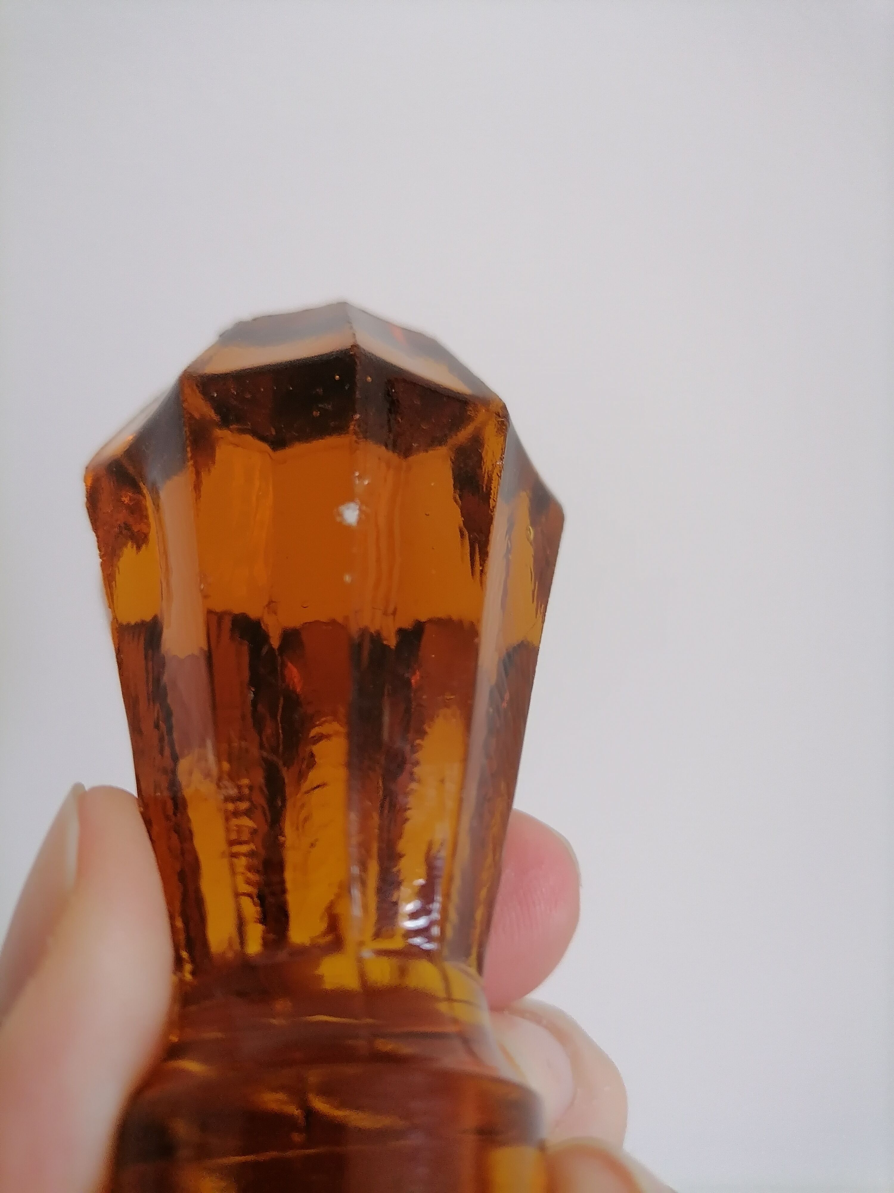 Art Deco amber glass decanter