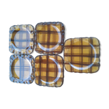 5 dessert plates, vintage