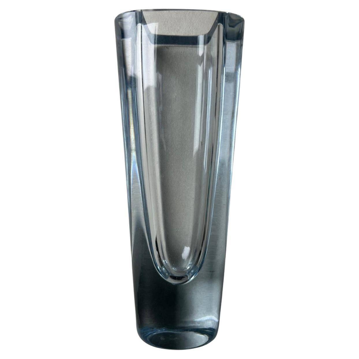 Decorative Swedish Vase, Clear Glass, Stromberg, Mid-Century Modern, Collectible