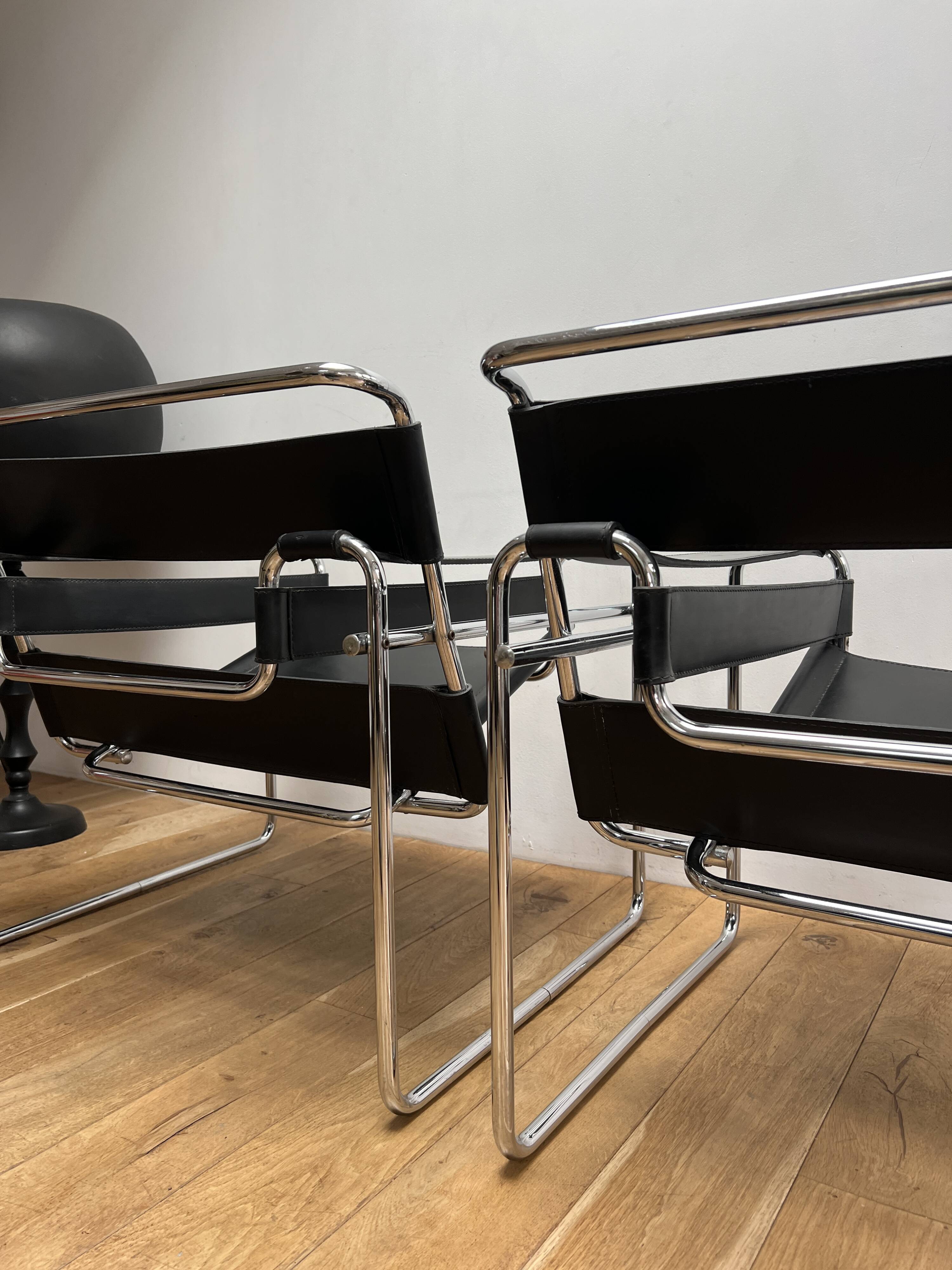 Paire de Fauteuils style Wassily MB50 Marcel Breuer