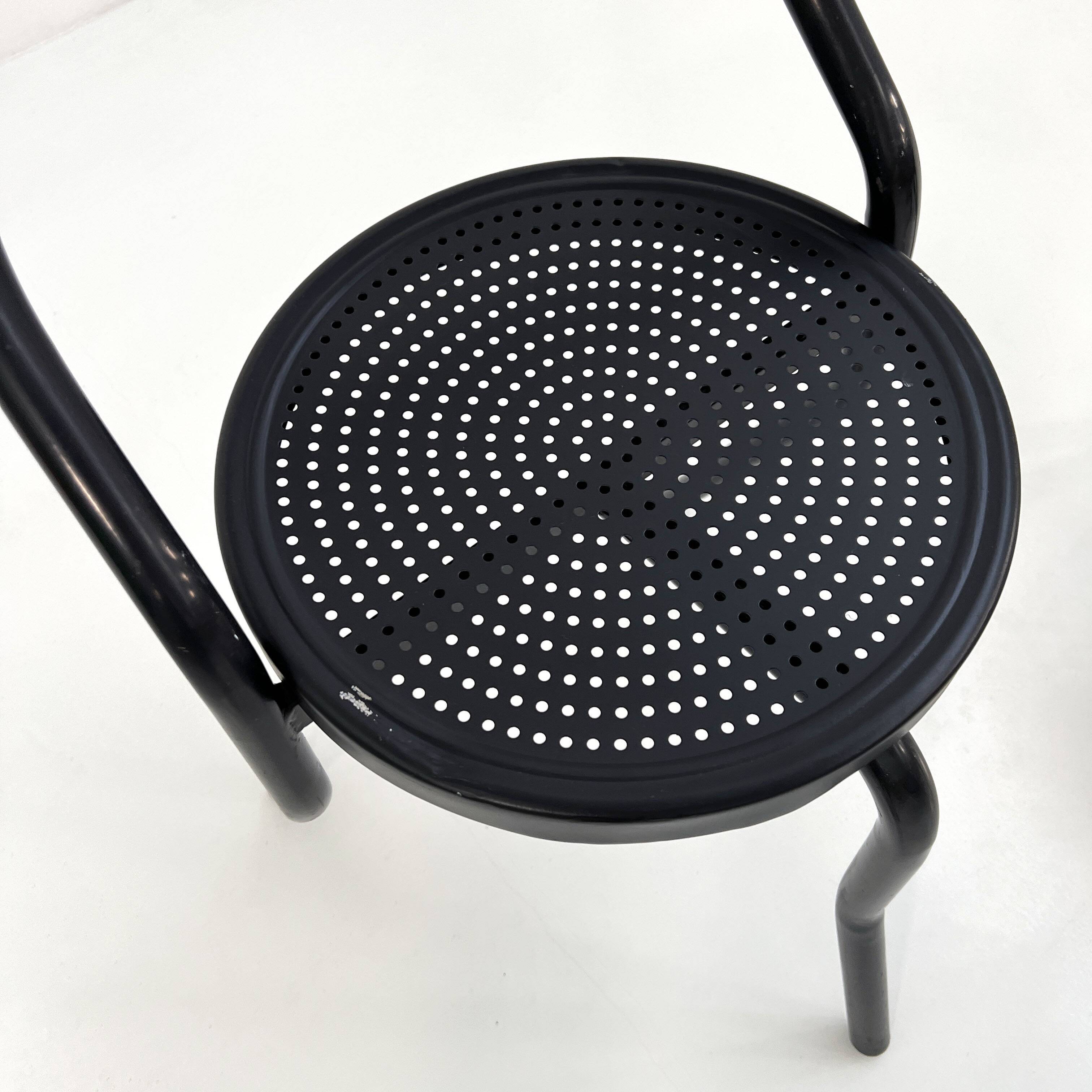 4 chaises postmodernes en métal, 1980