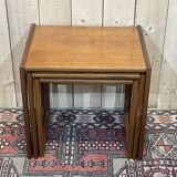 Suite of 3 G-Plan nesting tables in teak from the 70s