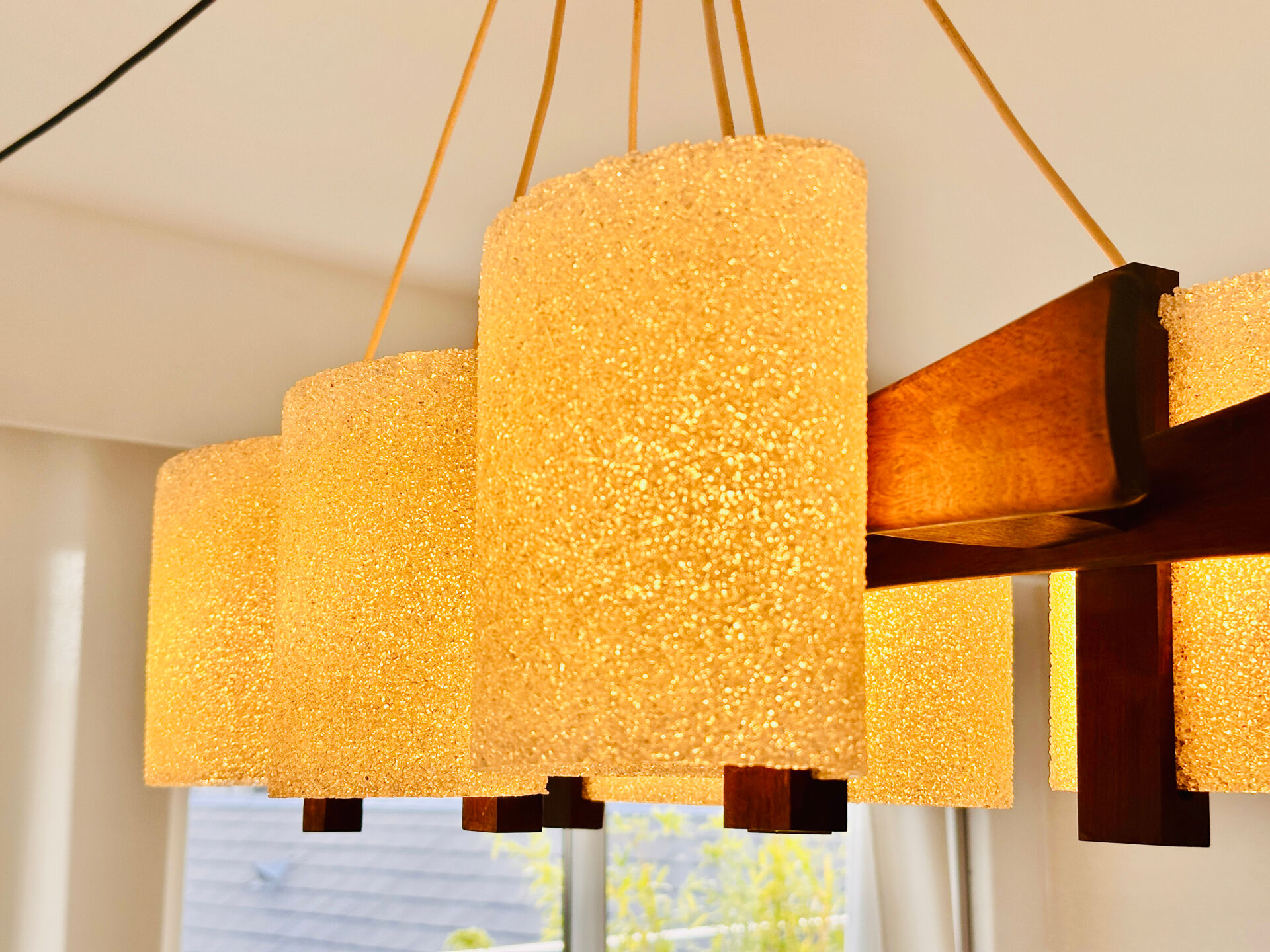 Scandinavian suspension in teak and acrylic Perspex from the 1960s.