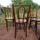 Lot of 8 Art Deco bistro chairs seated screen-printed