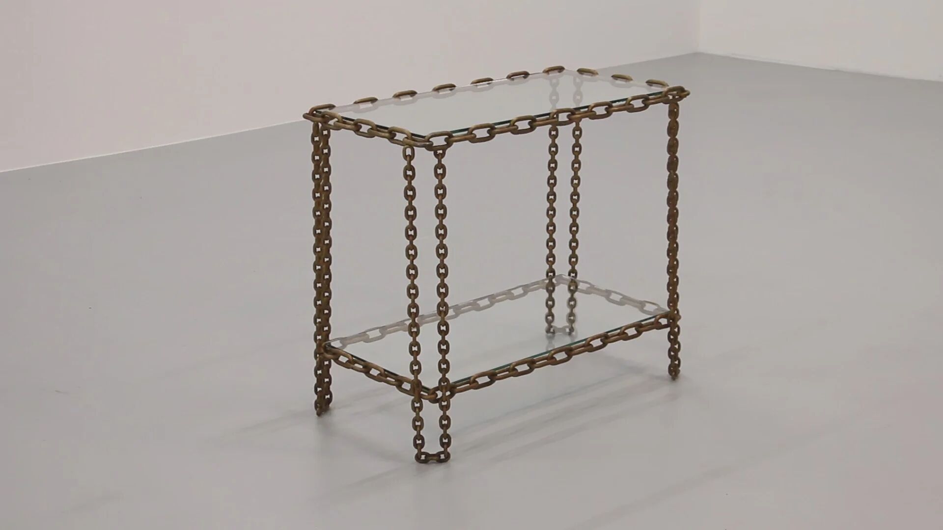 Table d'appoint chaîne boho élégance industrielle, 1970