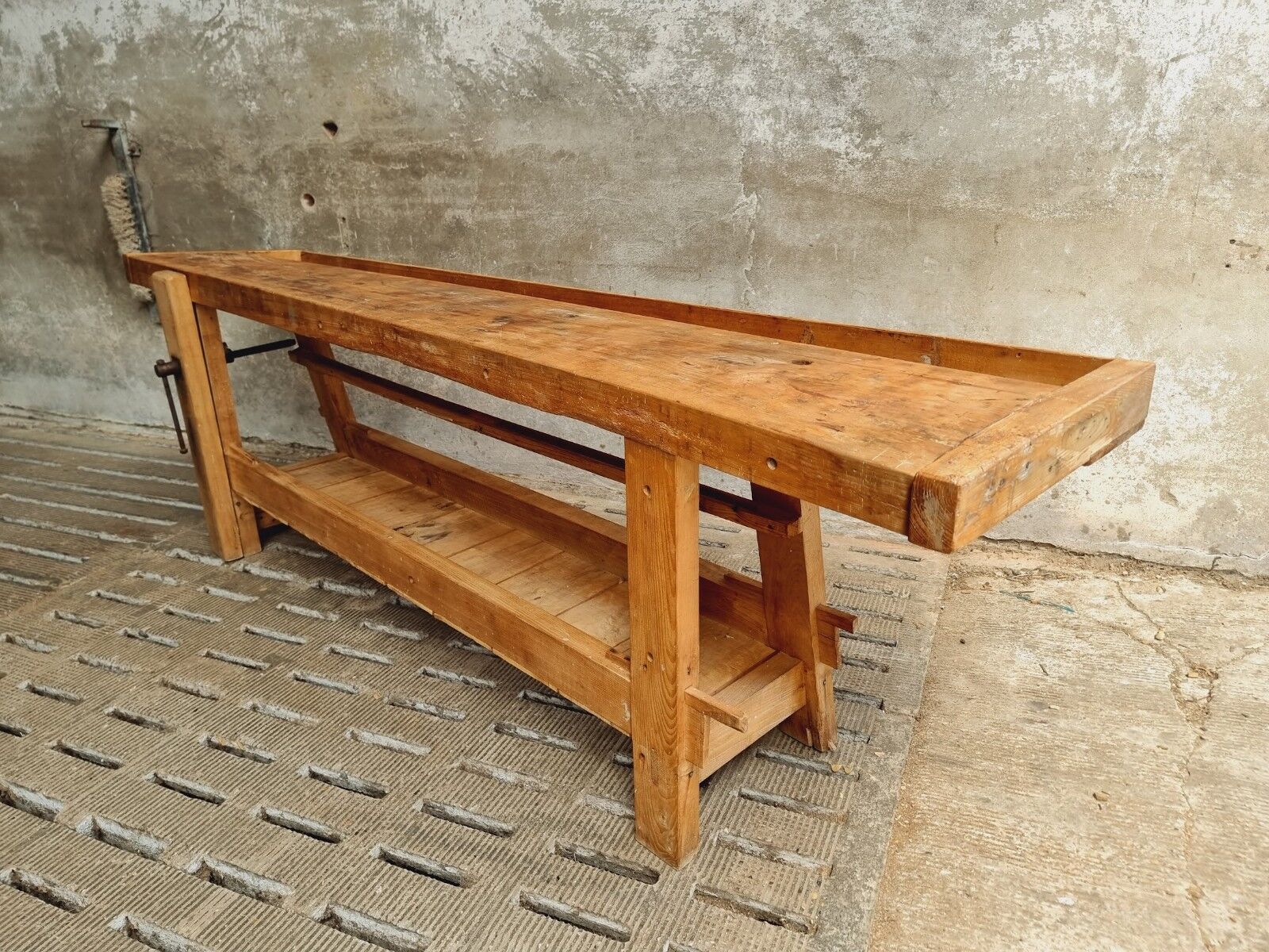 Old workbench XXL side table counter