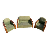 Set of 1 sofa and two armchairs, transatlantic style from the 50s.