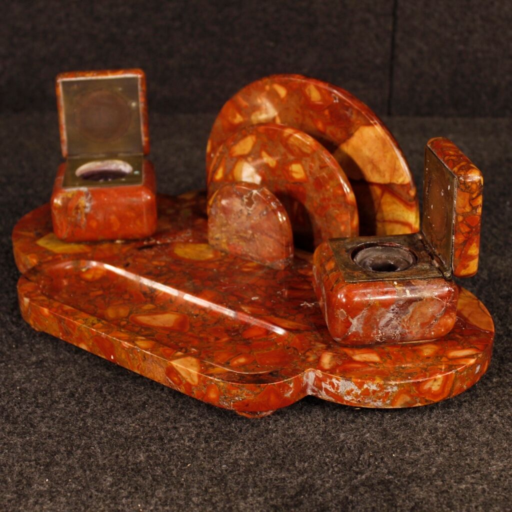 French art deco marble inkwell