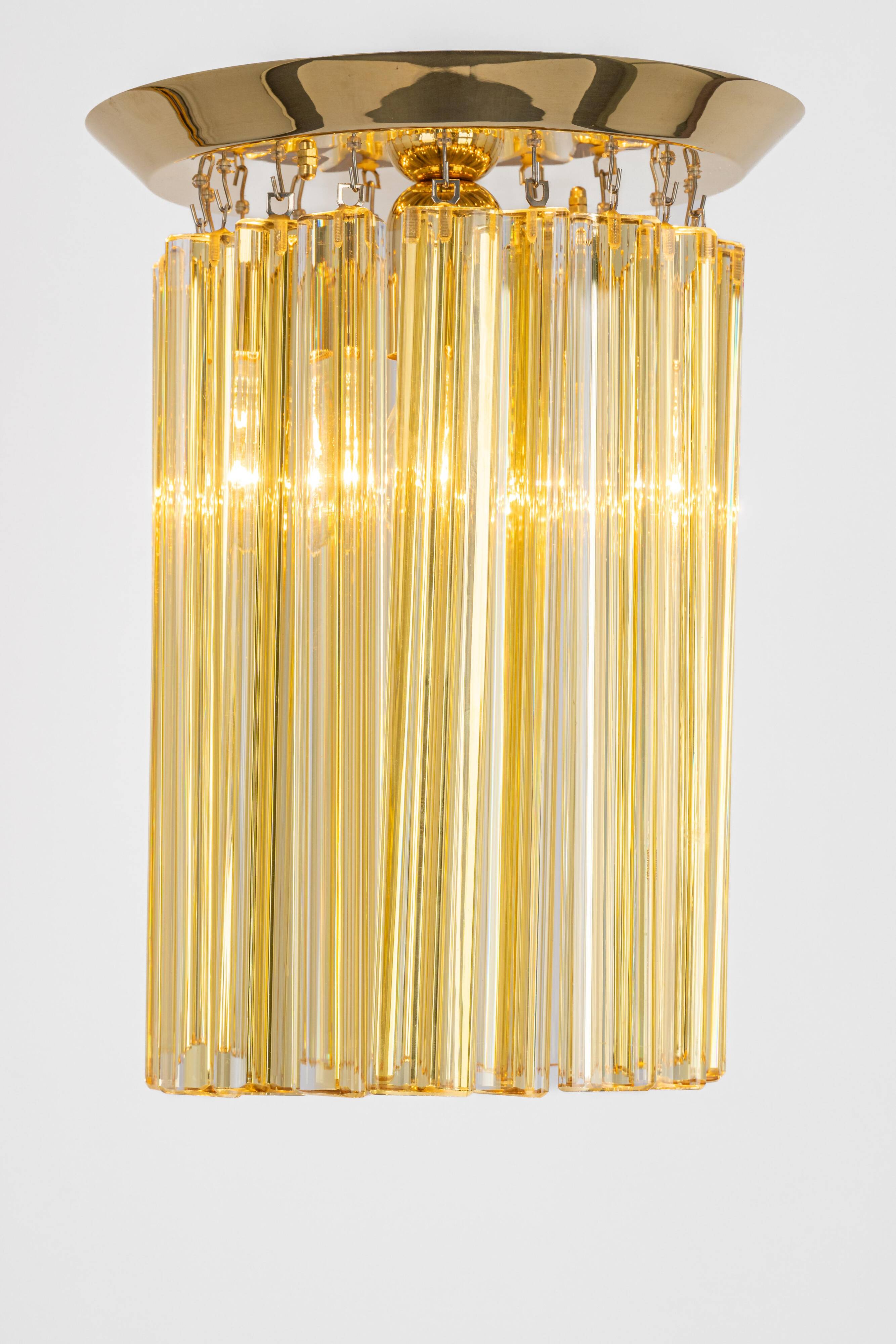 Small Murano glass ceiling light designed by Venini for Kalmar, Austria, 1970s.