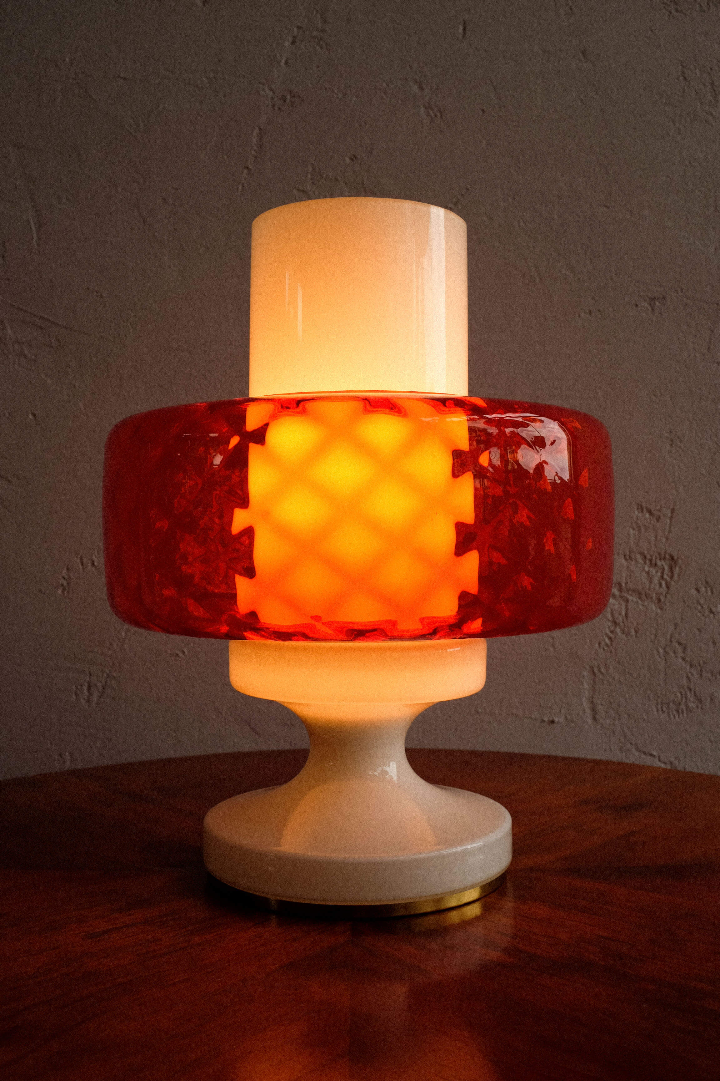Czechoslovak Colored Glass Table Lamp by OPP Jihlava, 1970s