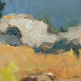 Gunnar Ekdahl, Paysage moderne suédois, Huile sur panneau, années 1960, Encadré