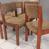 Suite of 6 vintage Baumann dining chairs 1970
