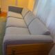 Habitat striped wood and metal sofa