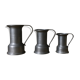 Set of 3 old Damart Art Deco pewter pitchers