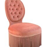 Vintage pink upholstered toad chair