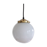 Suspension globe opaline white glass ball glass school administration 20 cm