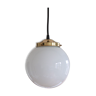 Suspension globe opaline white glass ball glass school administration 20 cm
