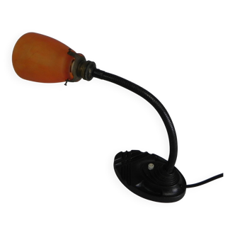 ERPE desk lamp with orange glass shade, 1930s
