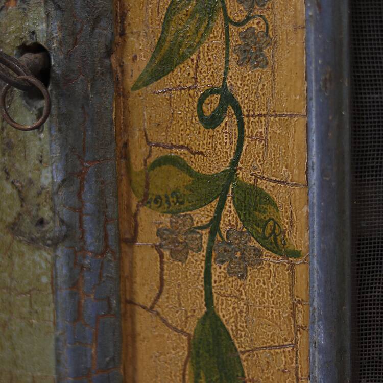 Armoire de mariée peinte d'art populaire, 1754