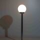 Chrome floor lamp with large opaline globe, Italy 1970s