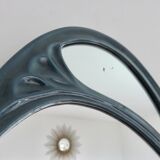 Art Nouveau mirror in blue enamelled cast iron in the style of Hector Guimard.